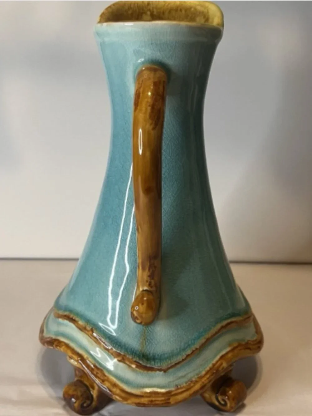 Spiegel.  Aqua Pitcher Vase.  10.4